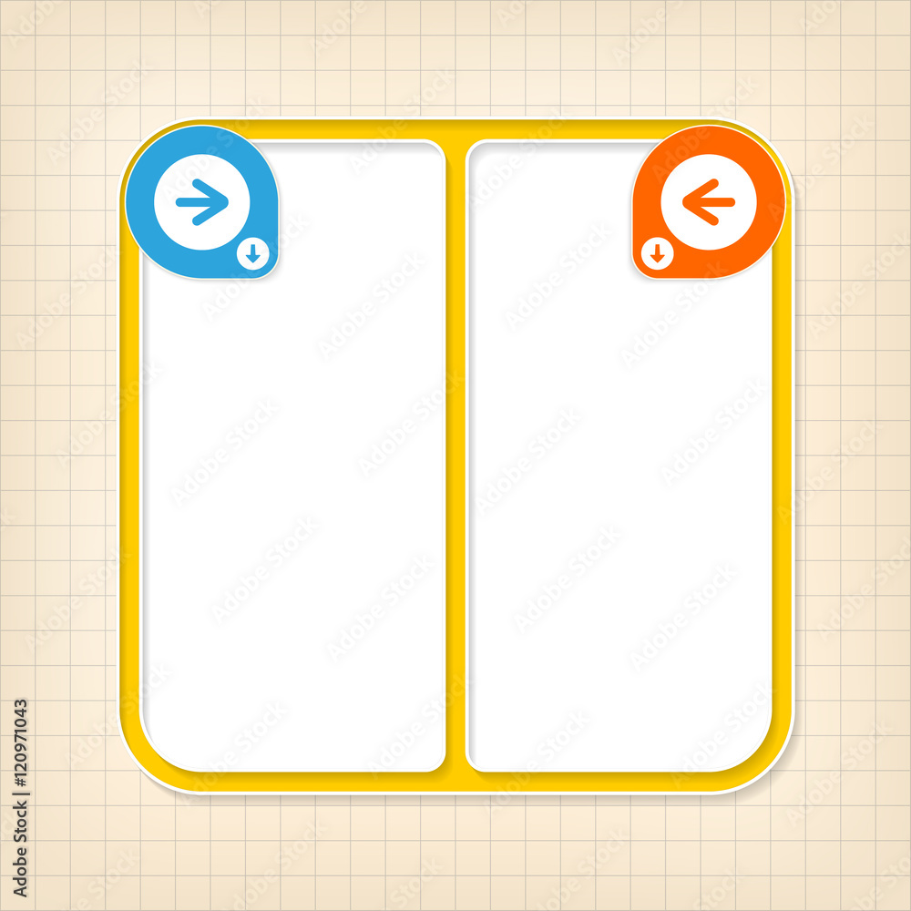 Poster yellow text frames for your text and arrows