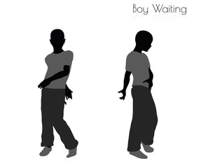boy in Waiting pose on white background