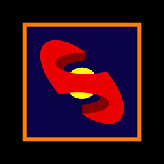 Abstract the oval icon with cutouts