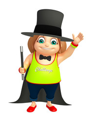 Obraz premium Kid girl with magical hat