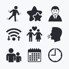 Businessman person icon. Group of people symbol.