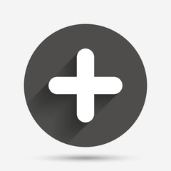 Plus sign icon. Positive symbol.