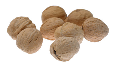 Walnuts isolated on white background