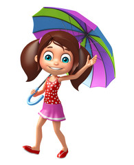 kid girl with Umbrella