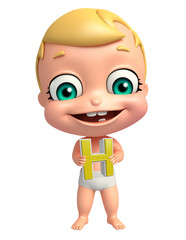 cute baby with H alphabate