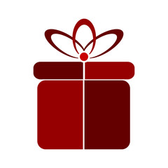 Gift symbol icon on white.