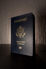 Travel Passport Booklet Cover United States American Black Contrast Desk Flash