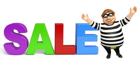 Thief with Sale sign