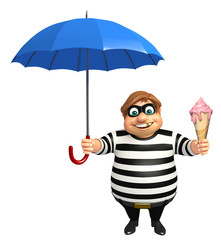 Thief with Ice cream & Umbrella