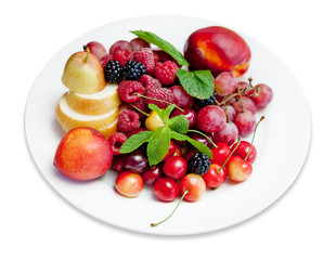 plate with fruits and berries