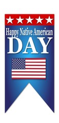 Native American Day blue banner on white background