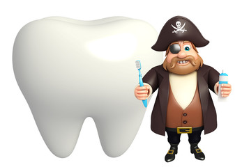 Pirate with Teeth & toothbrush,paste