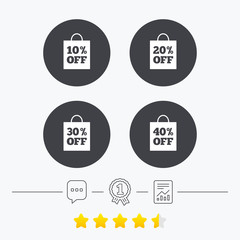 Sale bag tag icons. Discount symbols.