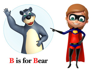 Super girl pointing Bear