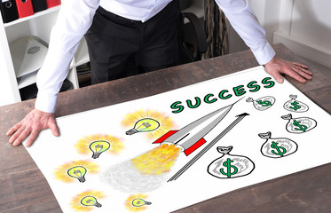 Business success concept on a desk