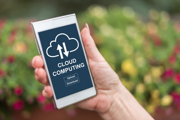 Cloud computing concept on a smartphone