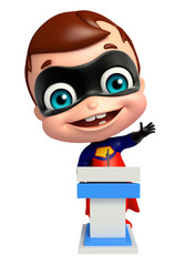 cute superbaby with speach table