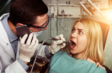 Woman seeing a dentist
