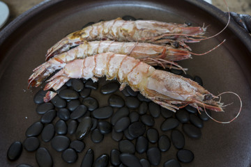 Freshly Grilled Prawns in Taipei, Taiwan