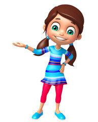 kid girl with Hold pose