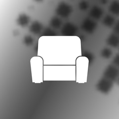 Flat paper cut style icon of furniture