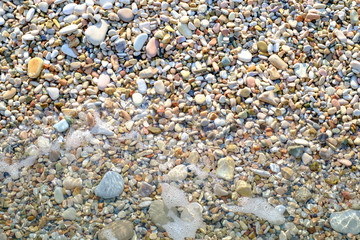 Pebbly beach and little wave background