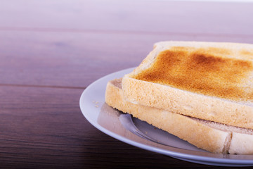 Slices of toast against a rustic background