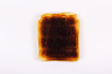Slice of toast on a white background