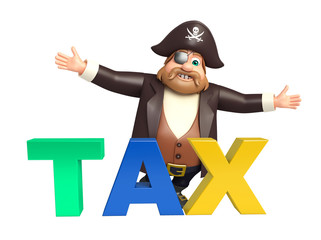 Pirate with Tax sign