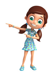 kid girl with Pointing Pose