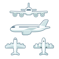 Cartoon airplane set