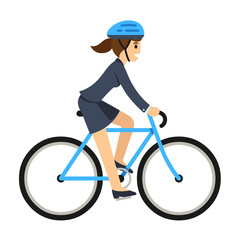 Naklejka premium Business woman riding a bicycle