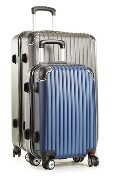 Travel suitcases isolated on white background