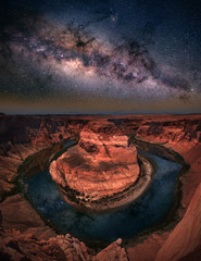 Horseshoe bend with milkyway