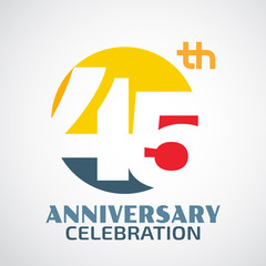 Template Logo45th anniversary with a circle and the number45 in