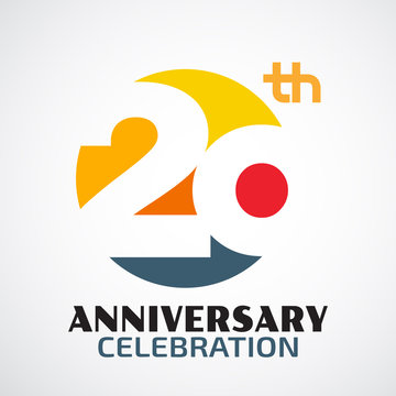 Template Logo 20th anniversary with a circle and the number20 in