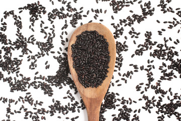 Black Rice into a Spoon
