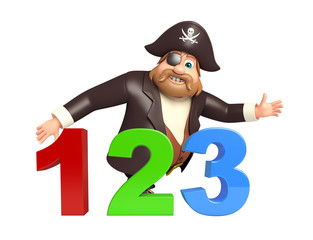 Pirate with 123 sign