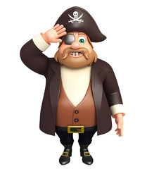 illustration of pirate with salute pose