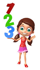 kid girl with 123 sign