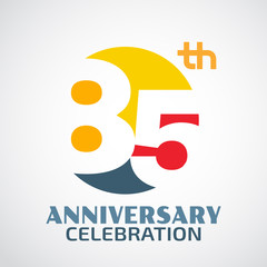 Template Logo 85th anniversary with a circle and the number 85ac