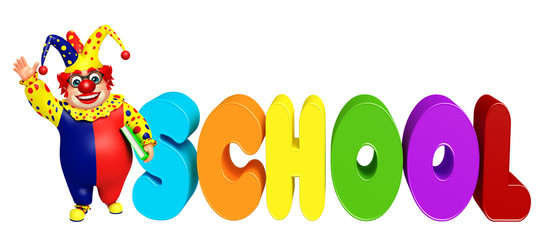 Clown with School sign