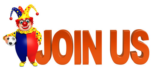 Clown with Join us sign