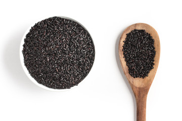 Black Rice into a Bowl