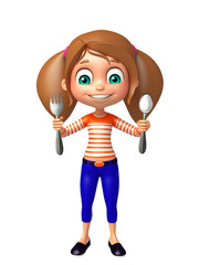 kid girl with Spoon
