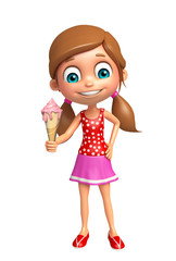kid girl with Ice cream