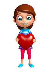 kid girl with Heart