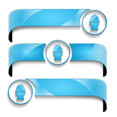 Obraz premium wstęga z ikoną zestaw wektor