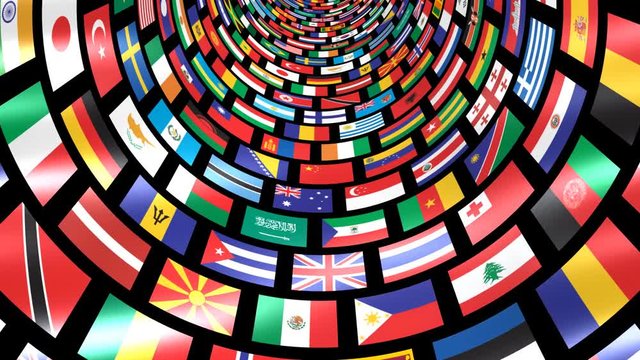 The national flag of various countries.