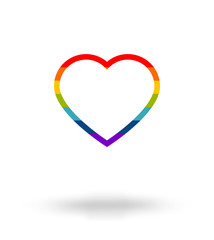 LGBT symbol, Pride, Freedom heart in rainbow colors with space for text